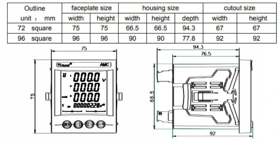 Multifunction Digital DC Energy Power Meter for Solar PV Energy Generation Monitor