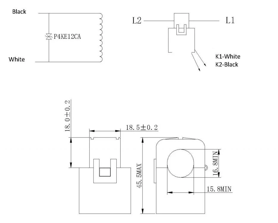 Current Sensor Transformer Split Core CT-T16