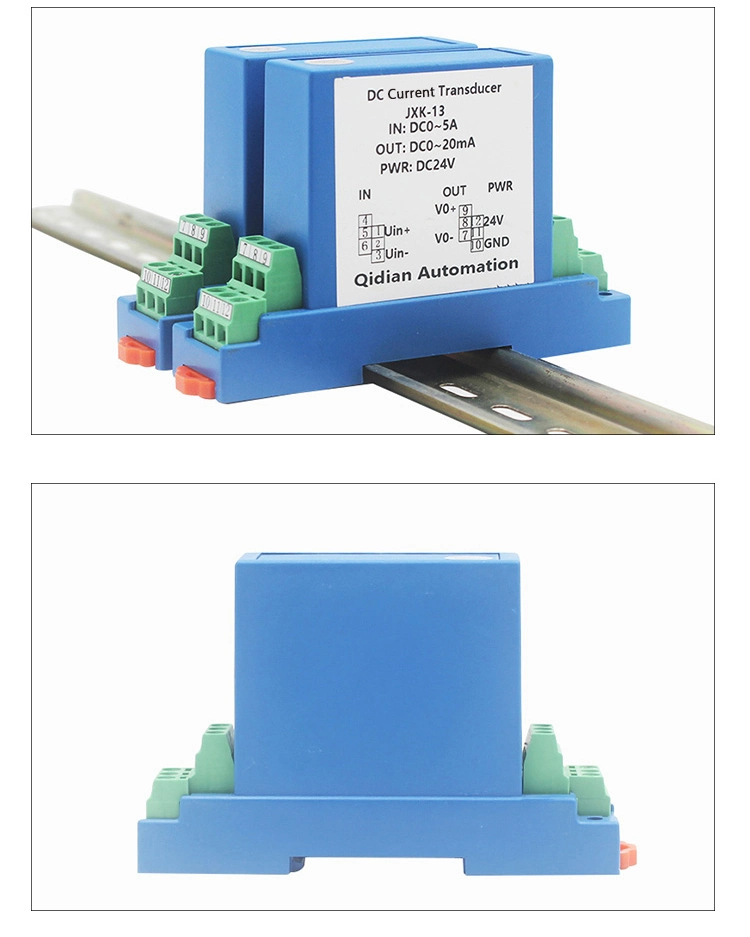 Single Phase AC DC Current Transducer with 4-20mA 0-5V Output 0-5A Input Current Sensor DC24V DC12V Power Current Transmitter